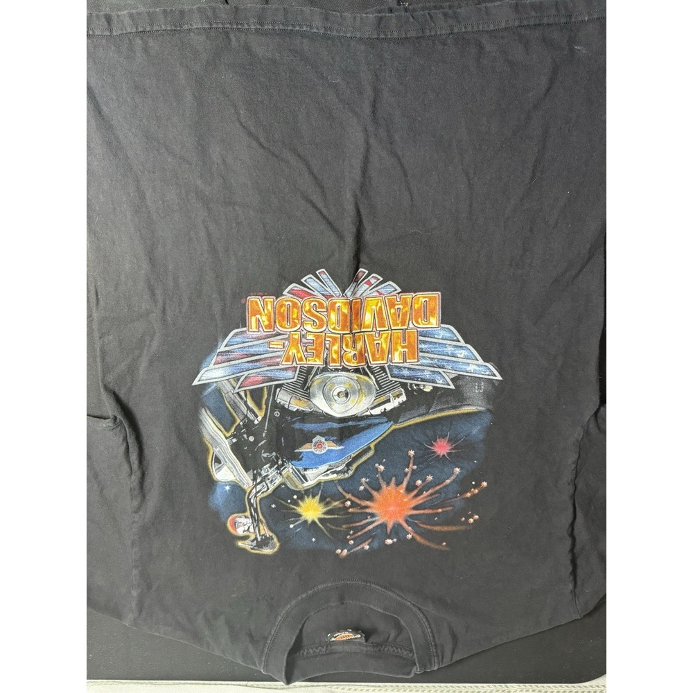 Vintage Y2K Harley-Davidson Nutter Fort WV Black Tee L‎ Biker